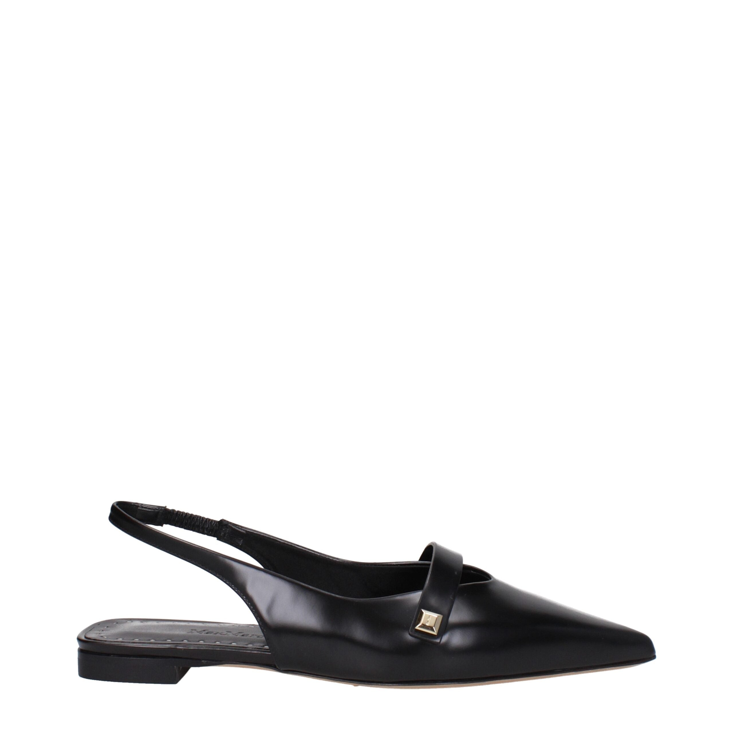 Max Mara Black Leather Sandal